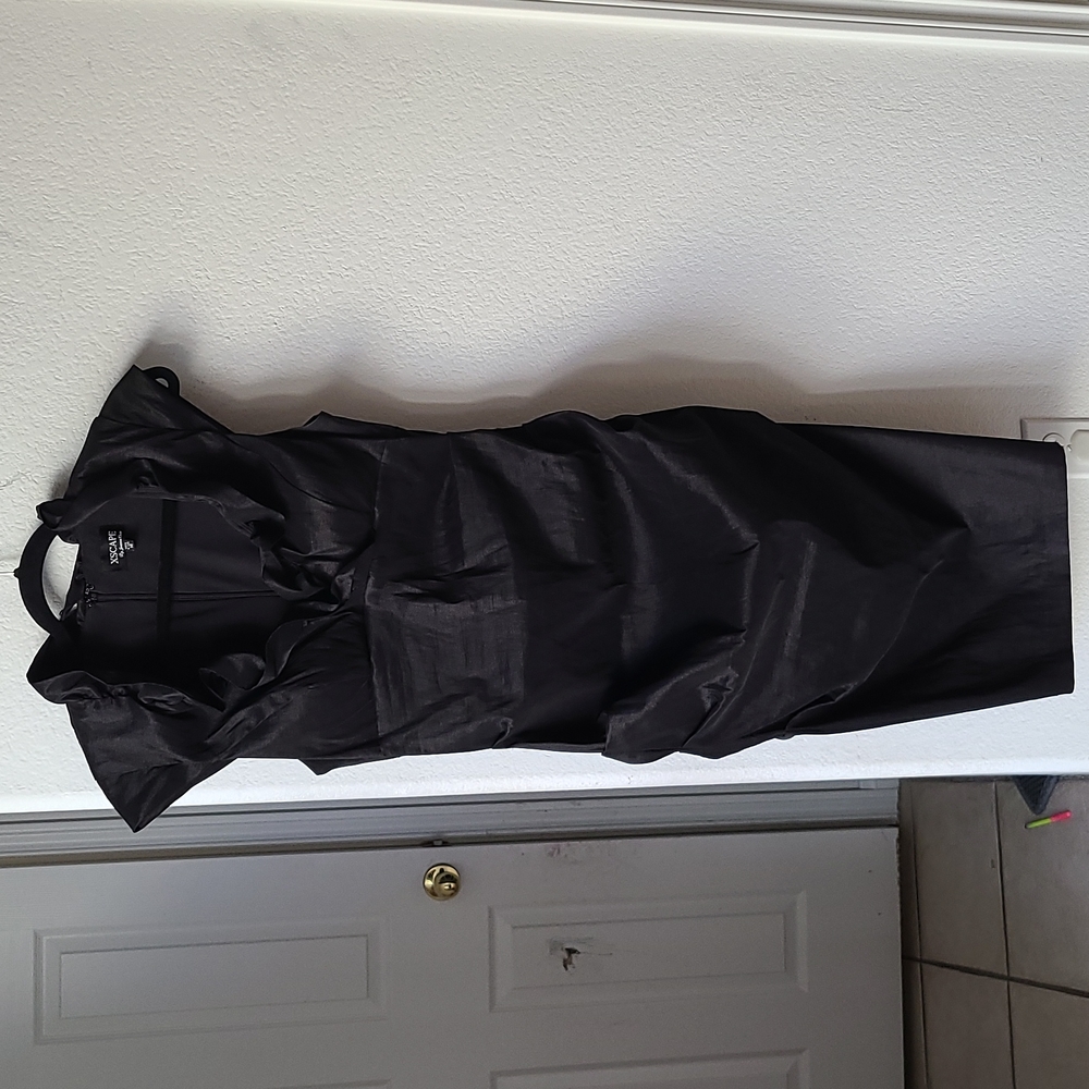 SOLD!!!!!Black pleated bodycon dress in stretch taffeta